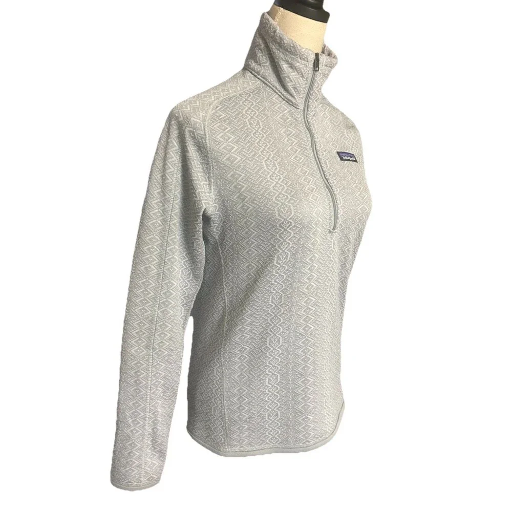 Patagonia Better Sweater Women's S Full Zip Diamond  Frozen Jacquard Salt Gray